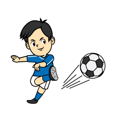 シュートするサッカー少年イラストのフリー素材 イラストイメージ