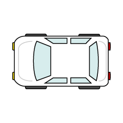 上から見た丸い車の無料イラスト素材 イラストイメージ