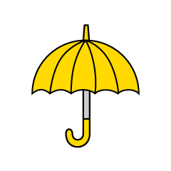 黄色の開いた傘