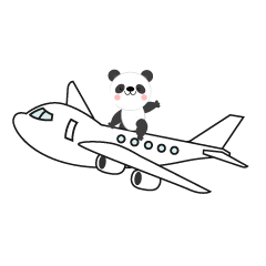 飛行機に乗ったパンダ