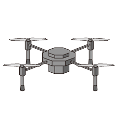 飛行するドローンの無料イラスト素材 イラストイメージ