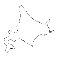 フリーイラスト 北海道地図