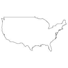 アメリカ合衆国の地図シルエットの無料イラスト素材 イラストイメージ