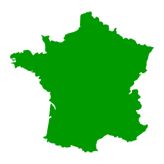 フランス地図のシルエット