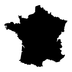 フランス地図のシルエットイラストのフリー素材 イラストイメージ