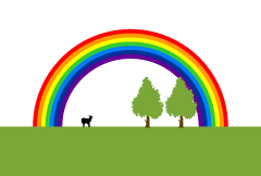 草原と虹
