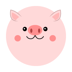 丸い豚の顔