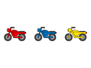 ポップなバイクの無料イラスト素材 イラストイメージ