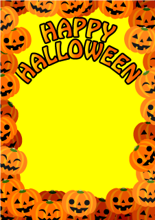 ハロウィンかぼちゃフレームのポスター用