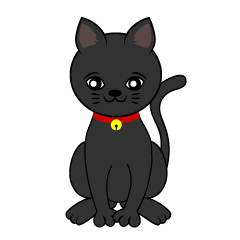 かわいい黒猫イラストのフリー素材 イラストイメージ