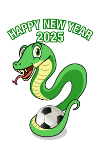 サッカーボールと蛇キャラクター