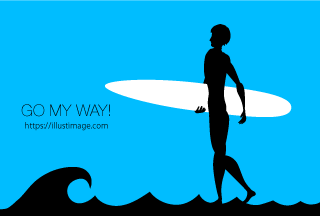 男性水泳選手シルエットイラストのフリー素材 イラストイメージ