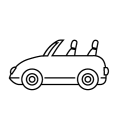 オープンカー（線画）