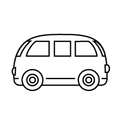 小さな可愛い車のライン線の無料イラスト素材 イラストイメージ