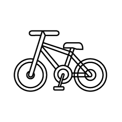 かわいい自転車（線画）