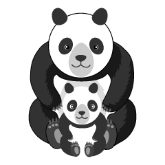 母と子パンダ