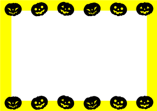 ハロウィンかぼちゃシルエットの黄色フレーム