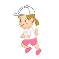 走る幼稚園児の女の子