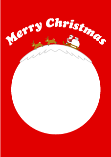 ソリを引くサンタクロースのメリークリスマスポスター