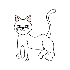 白い猫イラストのフリー素材 イラストイメージ