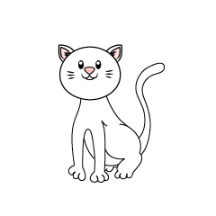 可愛い白い猫イラストのフリー素材 イラストイメージ