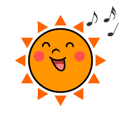 歌う太陽キャラ