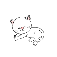 白い子猫イラストのフリー素材 イラストイメージ