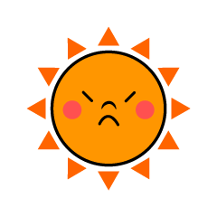 怒る太陽キャラ