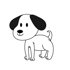 動物の画像について ぜいたく柴犬 イラスト 白黒