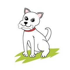 白い犬イラストのフリー素材 イラストイメージ