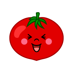 大笑いするトマトキャラ