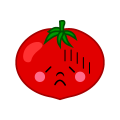 落ち込むトマトキャラ