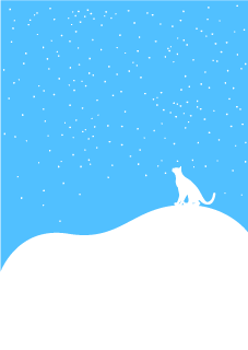 雪降る白猫の背景画像