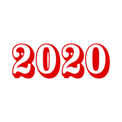 2020年文字（赤色）