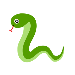 シンプルな緑色ヘビ