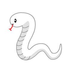 横から見たかわいい白ヘビ