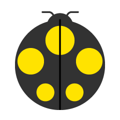 シンプルな黄色斑点のてんとう虫