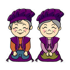 おじいちゃんとおばあちゃん還暦の無料イラスト素材 イラストイメージ