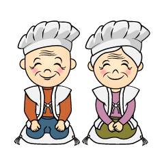 おじいちゃんとおばあちゃん還暦イラストのフリー素材 イラストイメージ