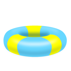 水色黄色の浮き輪