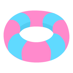 水色ピンクの浮き輪