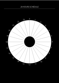 円グラフの24時間スケジュール（黒）